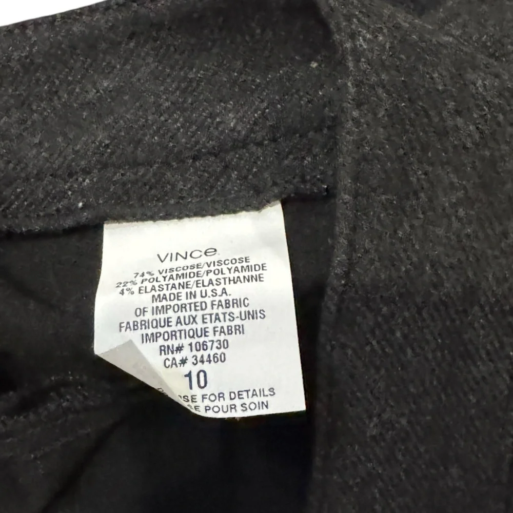 EUC Vince Black Gray Skinny Pants with Streamlined Fit Sz 10